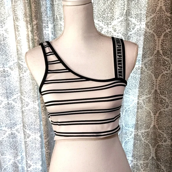PINK Victoria Secret Women's Ultimate Logo Strap Sports Crop - Picture 2 of 8